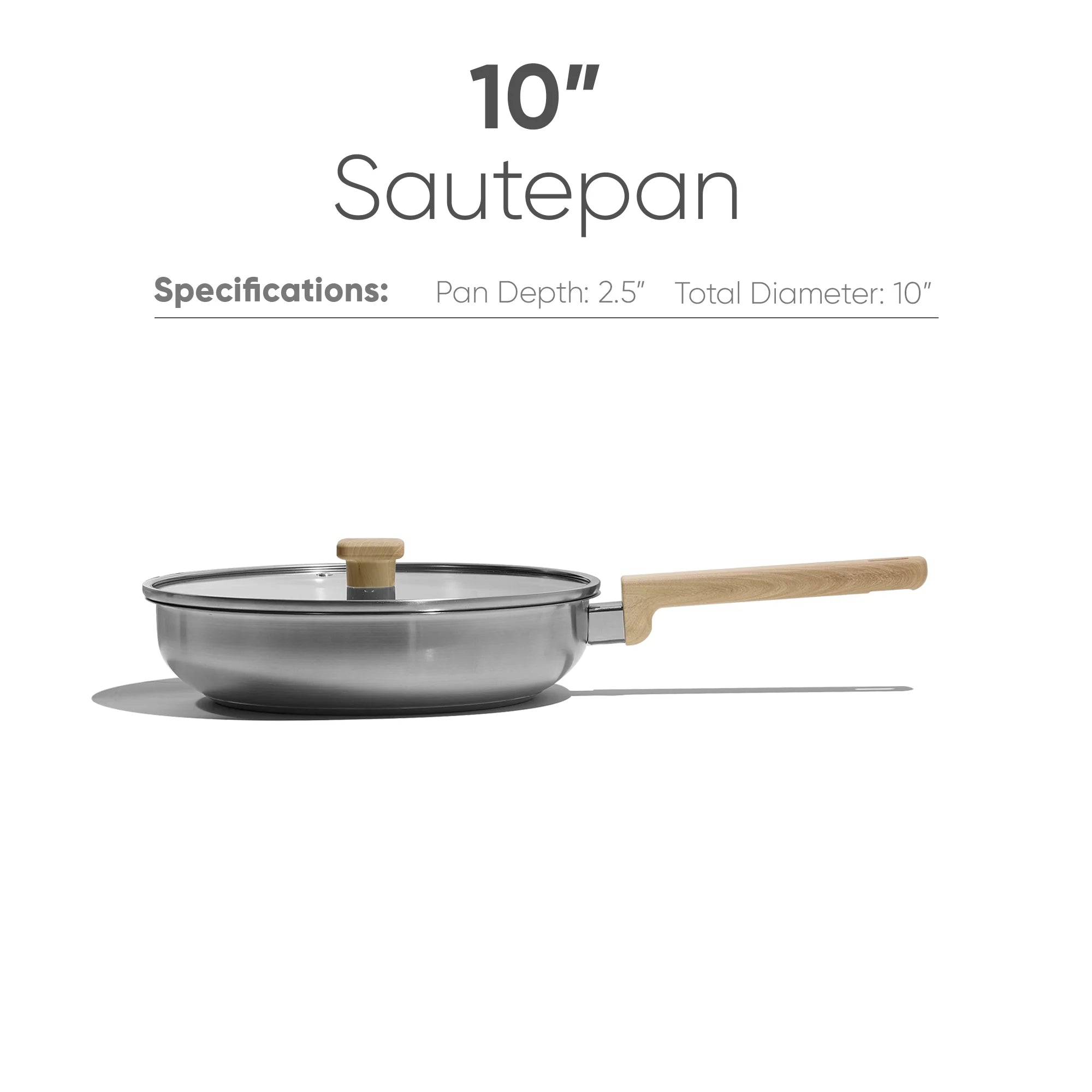 Carote 10 Inch Stainless Steel Pan with Lid, Nonstick Frying Pan with Stay -Cool Handle, Induction Cooking Pan,Easy Cleaning