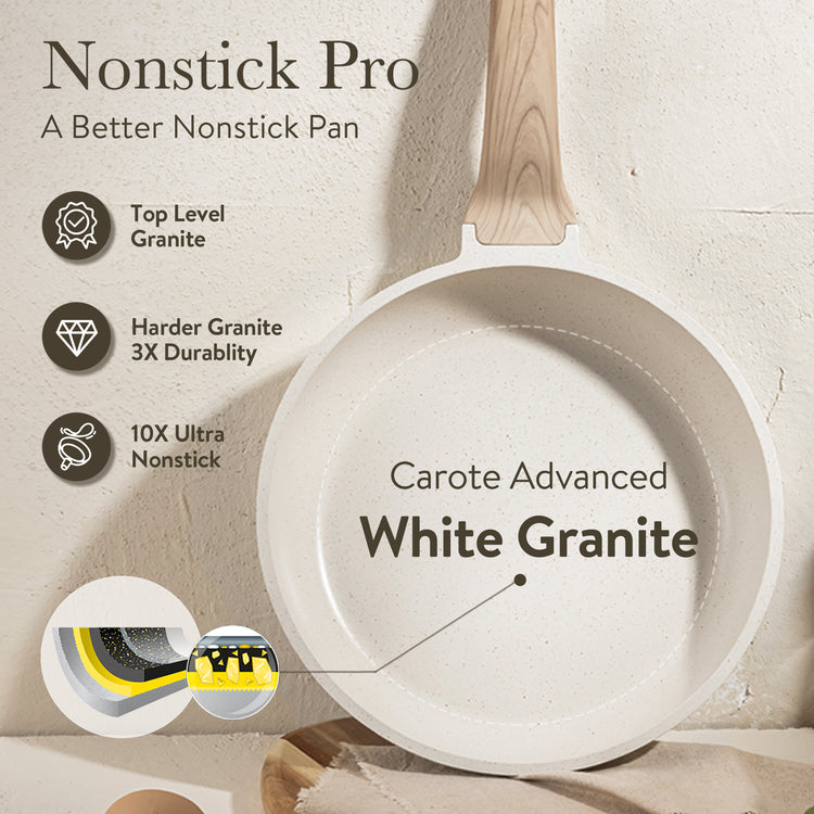 Carote Nonstick Pots and Pans Set, 17 Pcs Granite Kitchen Cookware Sets