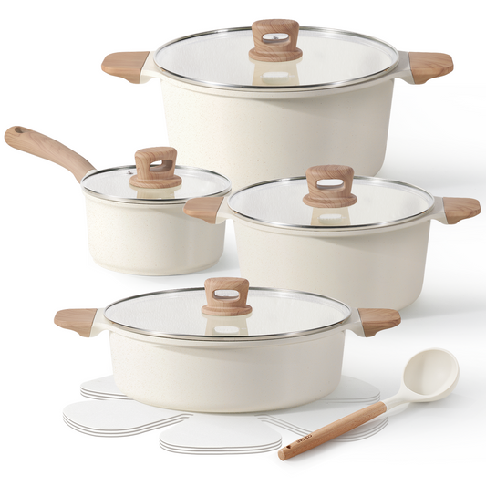 CAROTE ICE White Pots and Pans Set, 12pcs