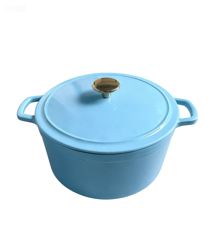 CAROTE 5QT Enameled Cast Iron Dutch Oven Pot with Lid, Heavy-Duty Dutch Ovens for Sourdough Bread Baking, Braising, Roasting, Dual Handles, Healthy & Non-Toxic, All Stovetop Compatible, Oven Safe up to 500° F, Macaron Blue