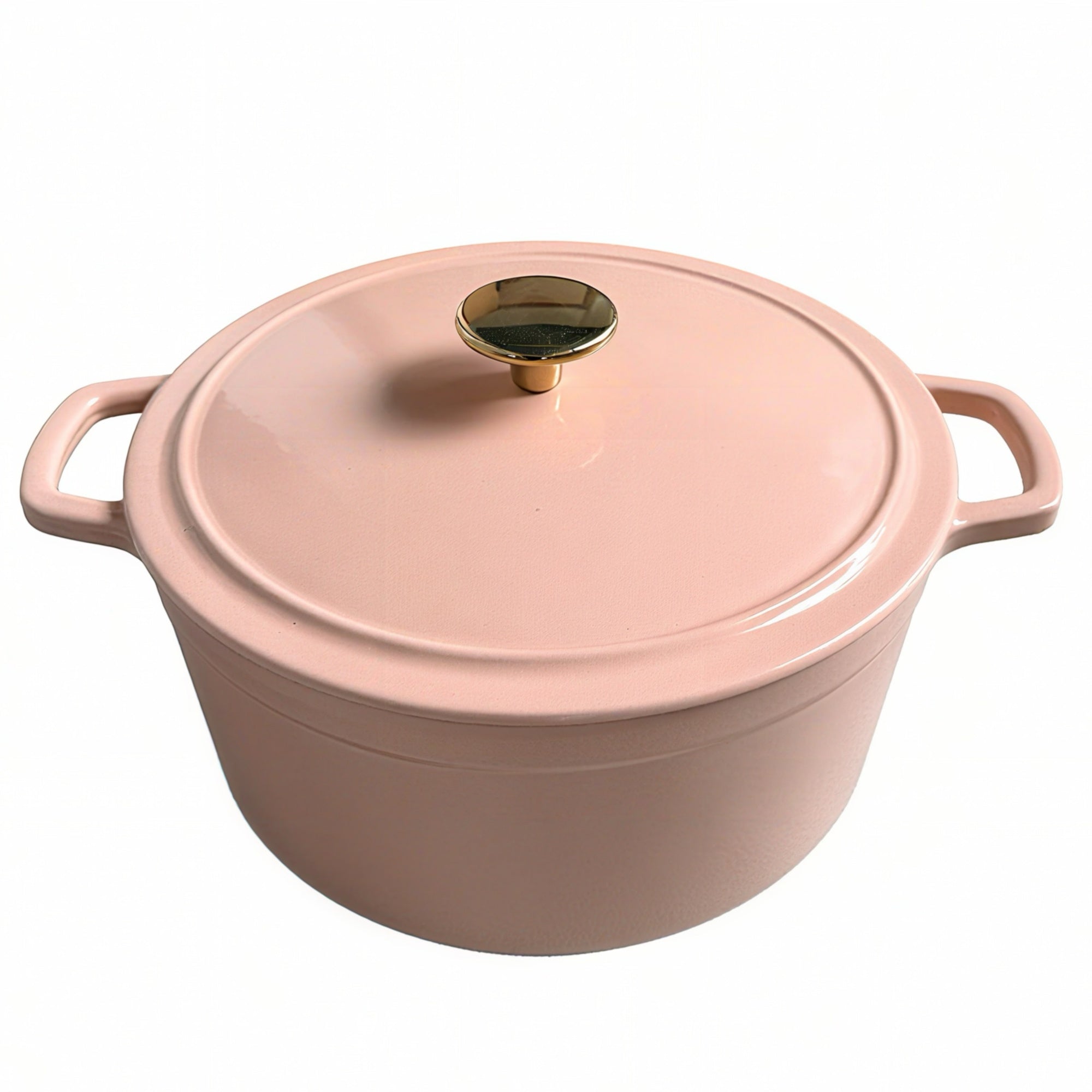 CAROTE 5QT Enameled Cast Iron Dutch Oven Pot with Lid, Heavy-Duty Dutch Ovens for Sourdough Bread Baking, Braising, Roasting, Dual Handles, Healthy & Non-Toxic, All Stovetop Compatible, Oven Safe up to 500° F, Macaron Pink