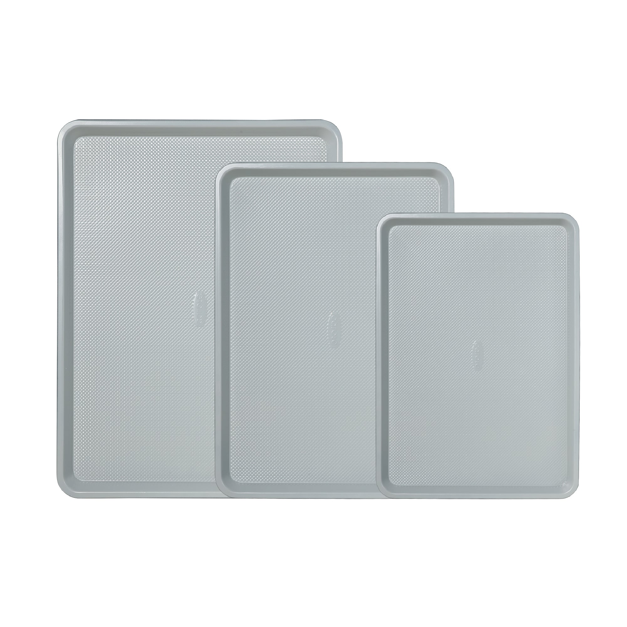 CAROTE 3-Piece Baking Pan Set - Bakeware Set, Baking Sheet Set Including 13 Inch 15 Inch 17 Inch Sheet Pan, Cookie Sheet for Baking, Royal Violet, Blue & Grey