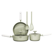 CAROTE Pots and Pans Set Nonstick, Ceramic Cookware Set, Green Cooking Set Kitchen Induction Set with Steamer, PFAS PTFE Free,9 Piece