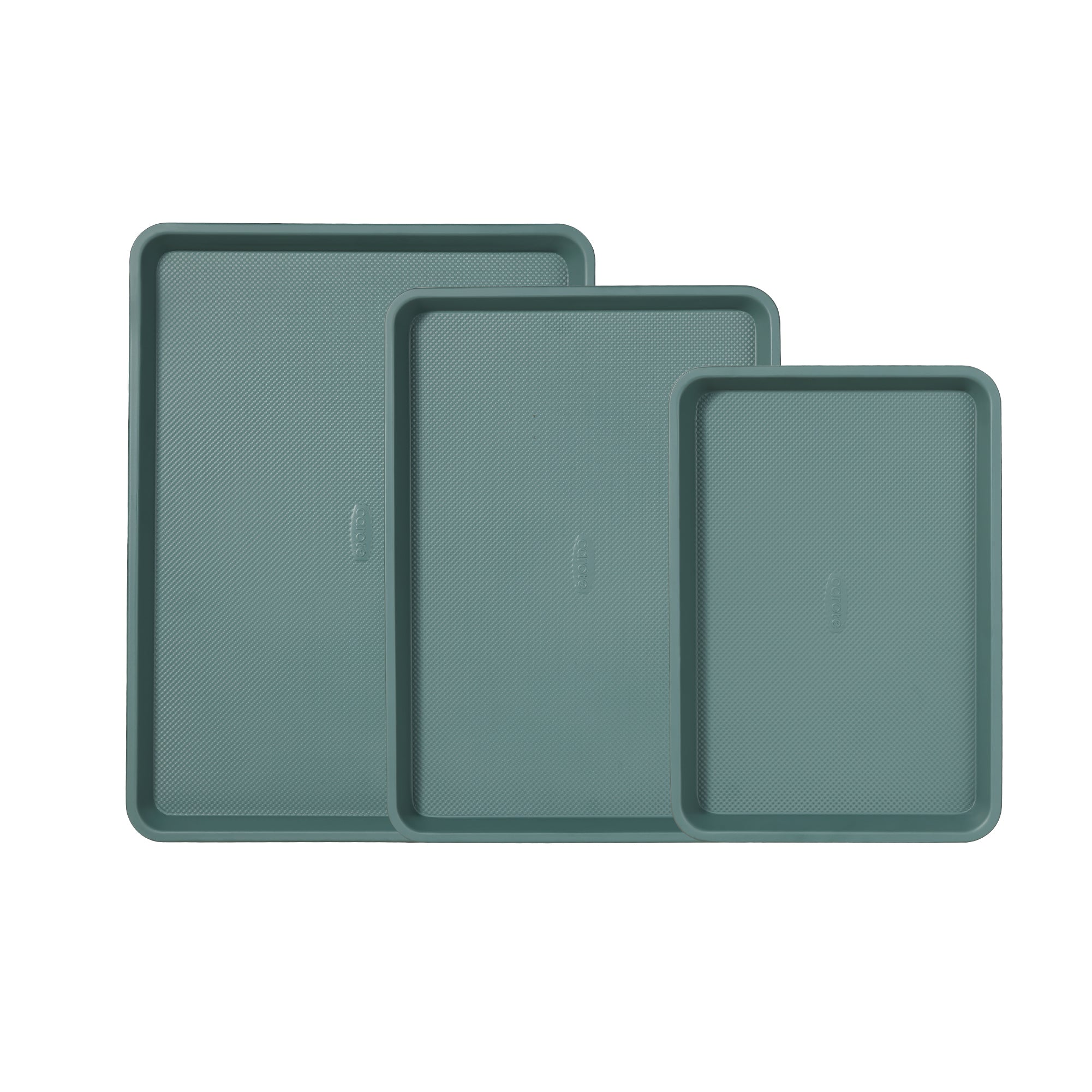 CAROTE 3-Piece Baking Pan Set - Bakeware Set, Baking Sheet Set Including 13 Inch 15 Inch 17 Inch Sheet Pan, Cookie Sheet for Baking, Deep Olive Green