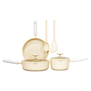 CAROTE Ceramic Cookware Set Nonstick, 9pcs Pots and Pans Set Non stick, Non-Toxic & PFAS-Free,Dishwasher, RV/Camping Cookware Set,Sauce Pan with Lid, Yellow