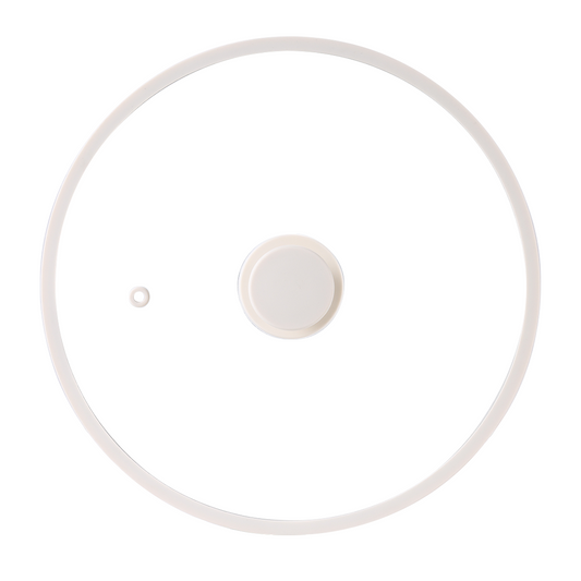 CAROTE 12" Silicone Lid for Pots, Pans and Skillets, Pot Lid With Heat Resistant Silicone Rim and Tempered Glass, White