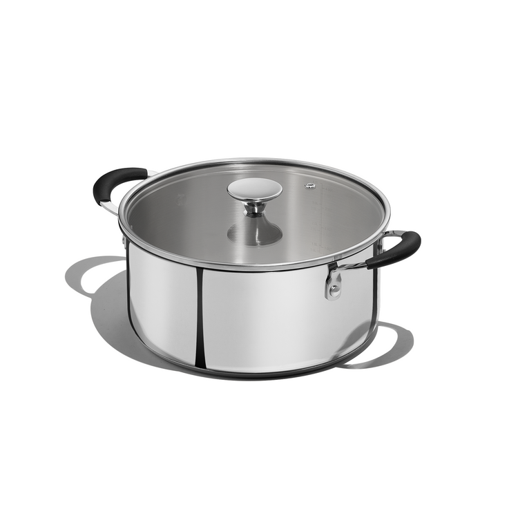 Carote Stainless Steel Stock Pot - 5 Quart Heavy Duty Induction Cooking Pot with Visible Lid for Pasta, Soup, Spaghetti, Bottom Big Stockpot, Deep Cookware for Canning, Boiling, Simmer, Silver