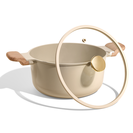 CAROTE 4.5 Qt Nonstick Stock Pot with Lid Soup Pot, Ceramic 4.5 Quart with Lid, Casserole Super Easy to Clean Non Stick Cooking Pot Cookware PFOA Free