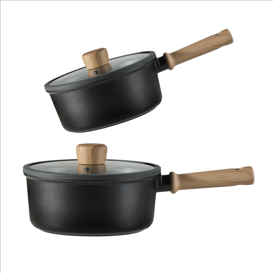 CAROTE Nonstick Sauce Pan Set With Lid, 1.5Qt & 2.6Qt Non Stick Saucepan Small Pots for Cooking, Multipurpose Ultra-light Titanium Small Kitchen Cooking pots, Induction Compatible, PFOA/PFOS Free